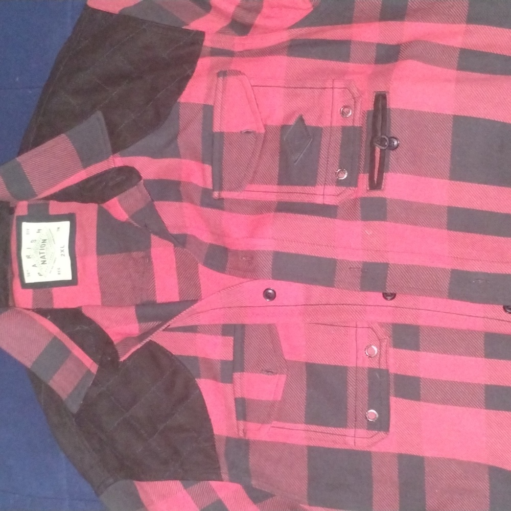 Men’s Parish Nation Buffalo Plaid Button Down a shirt Size 2XL